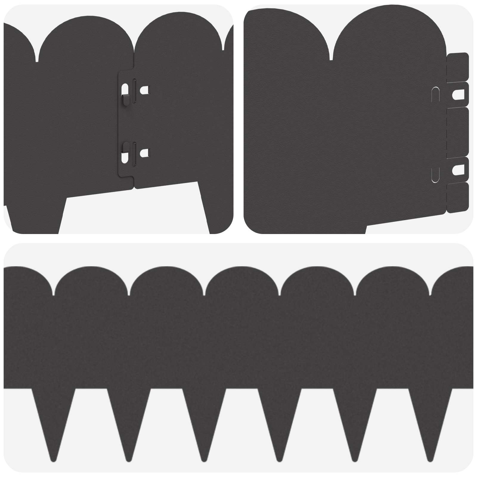 Gazonrand 20 st 103 x 20 cm Staal Zwart
