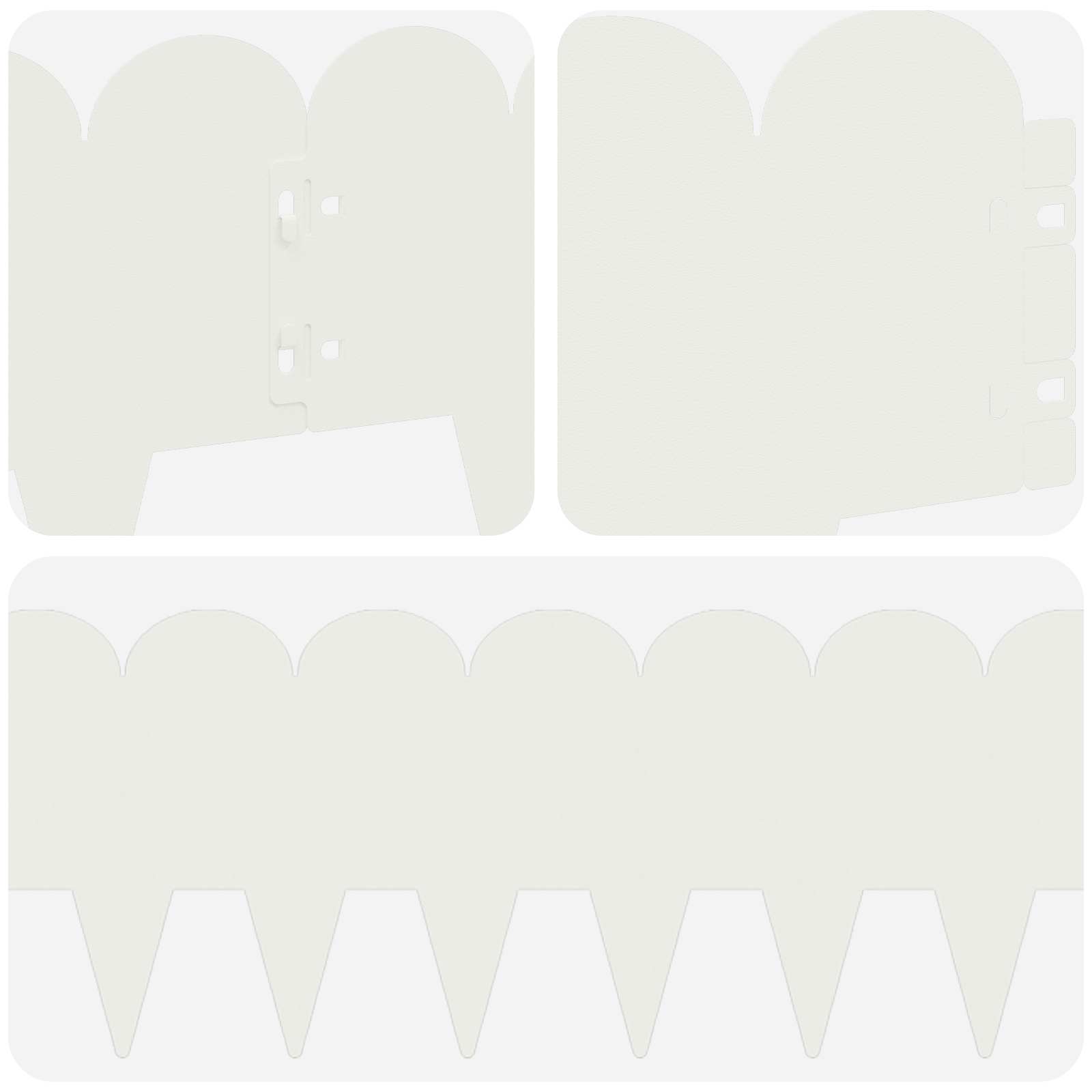 Gazonrand 30 st 103 x 20 cm Staal Wit
