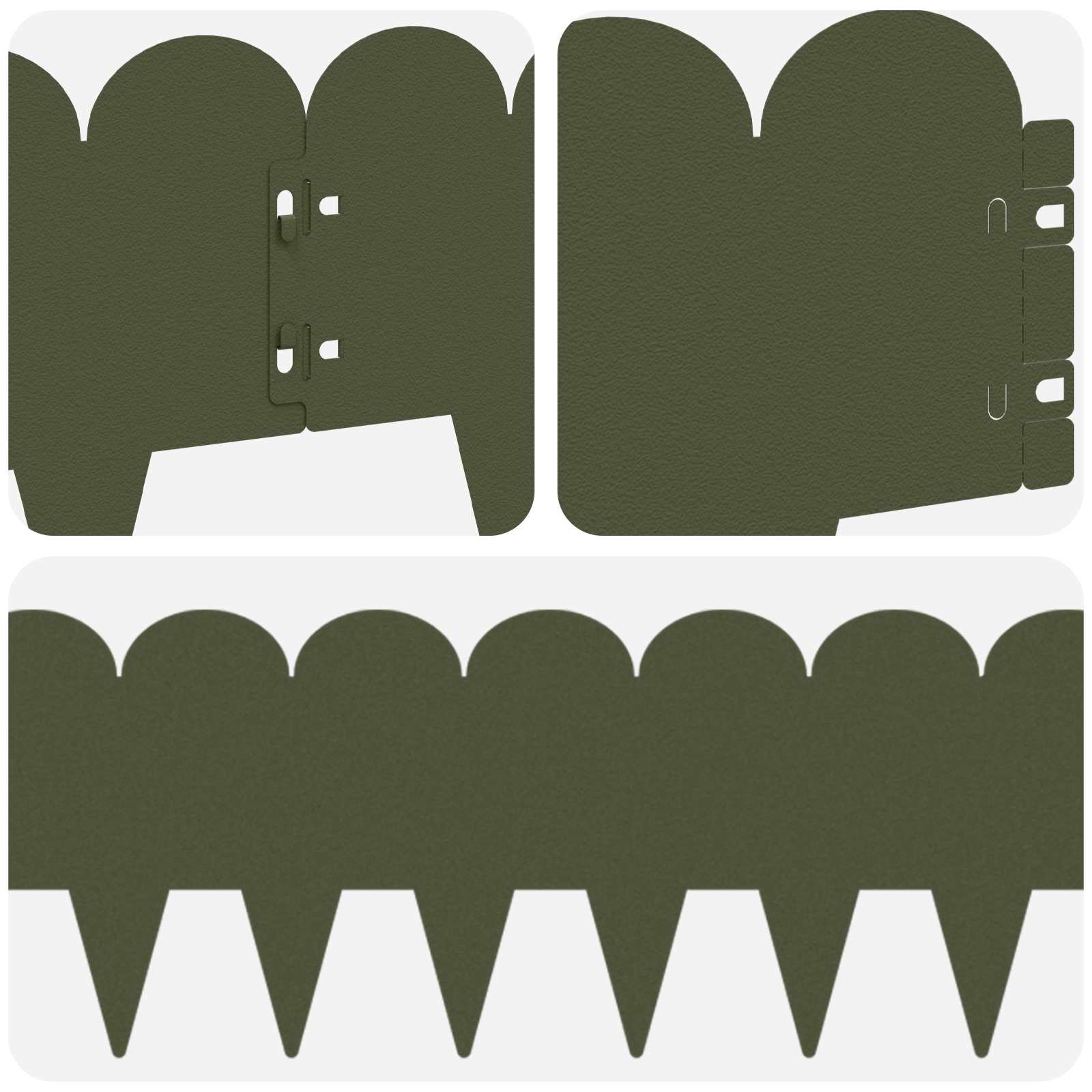 Gazonrand 30 st 103 x 20 cm Staal Olijfgroen