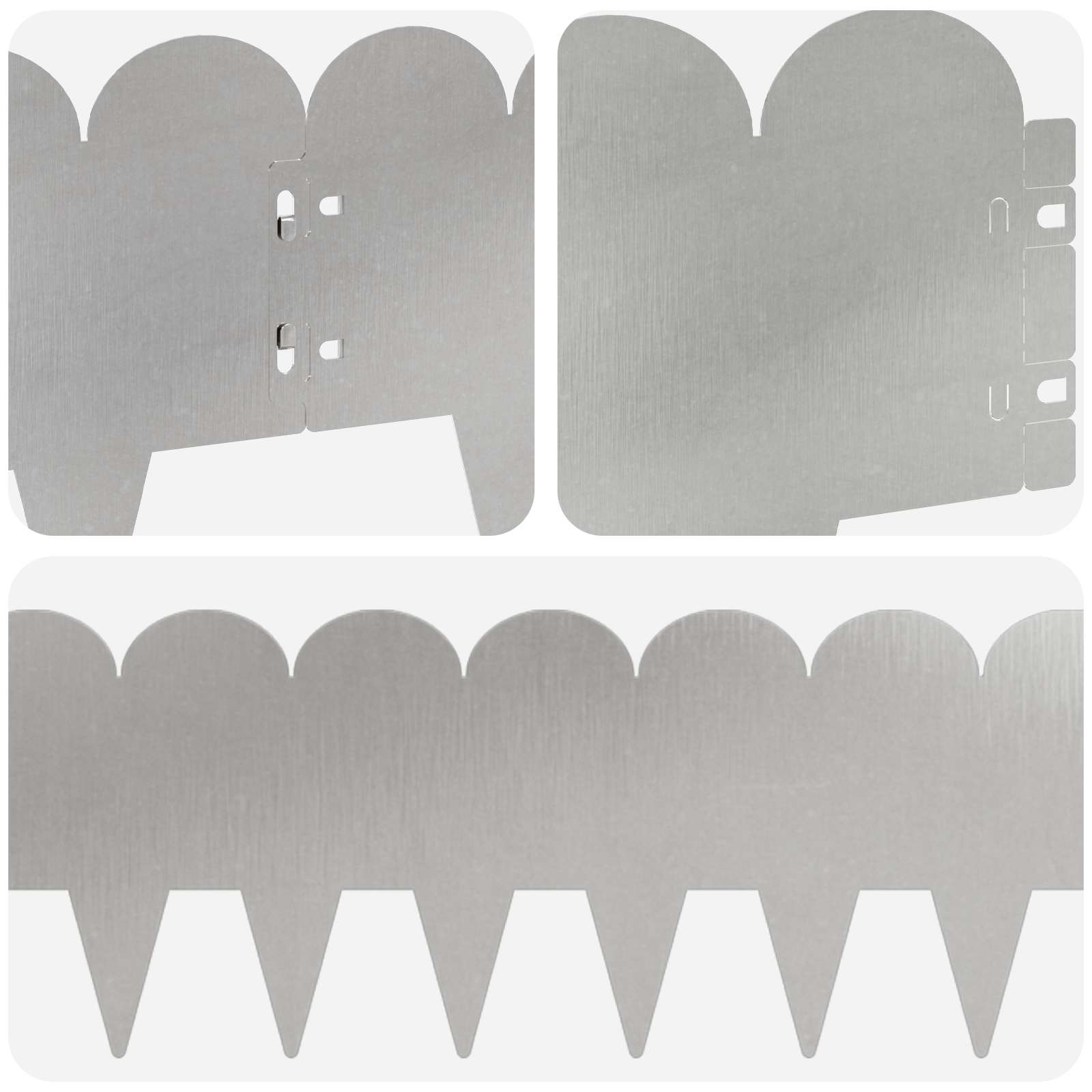 Gazonrand 30 st 103 x 20 cm Staal Zilverkleurig