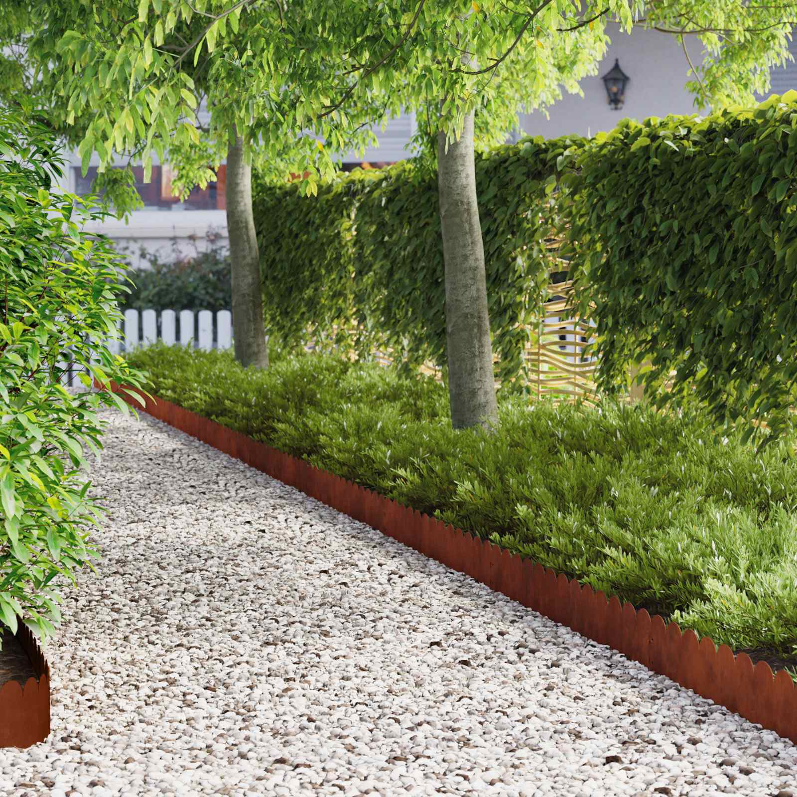 Gazonrand 30 st 103 x 20 cm Staal Roestig