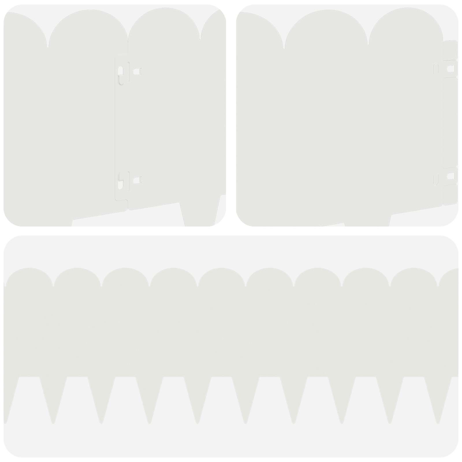 Gazonrand 10 st 103 x 25 cm Staal Wit