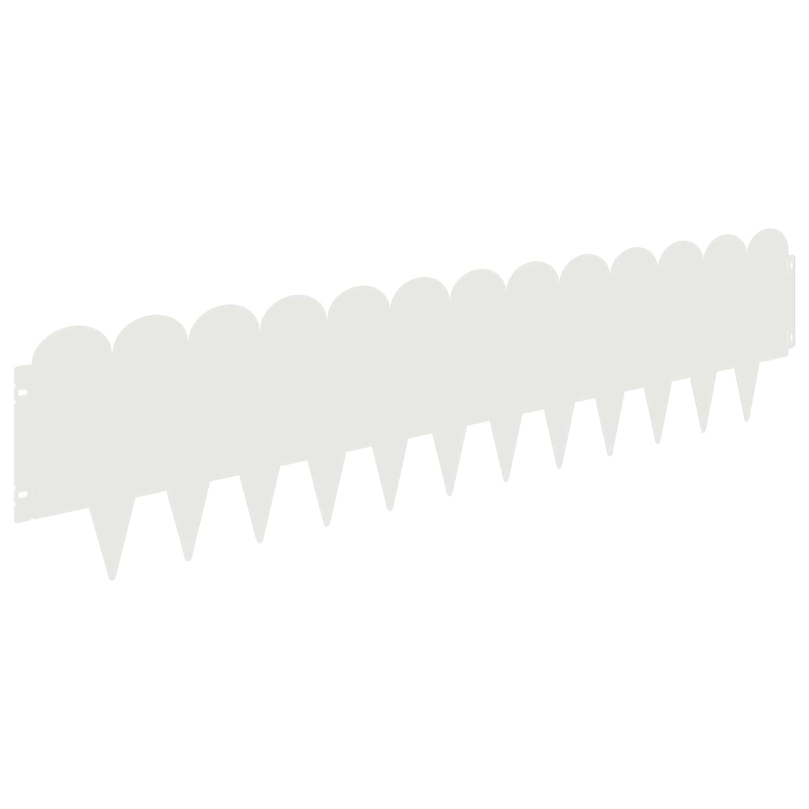 Gazonrand 10 st 103 x 25 cm Staal Wit