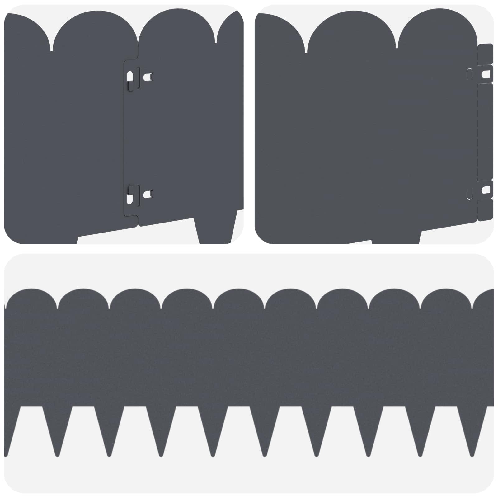 Gazonrand 20 st 103 x 25 cm Staal Antracietkleurig