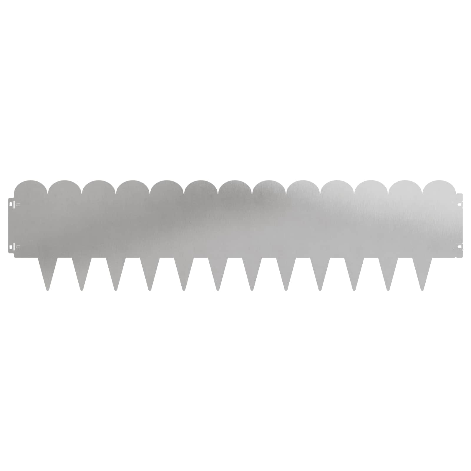Gazonrand 10 st 103 x 25 cm Staal Zilverkleurig
