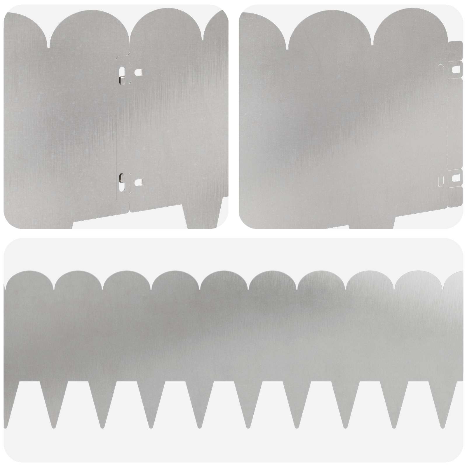 Gazonrand 30 st 103 x 25 cm Staal Zilverkleurig