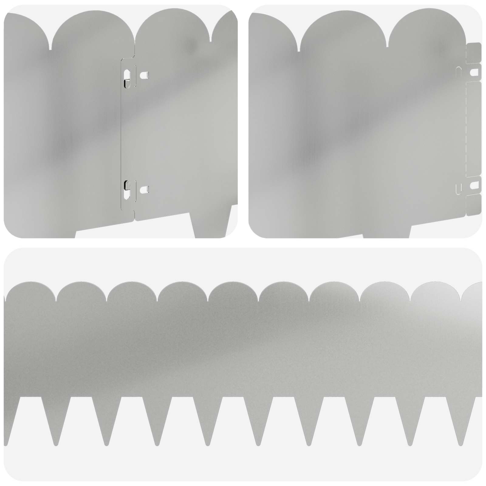 Gazonrand 10 st 103 x 25 cm Staal Zilverkleurig
