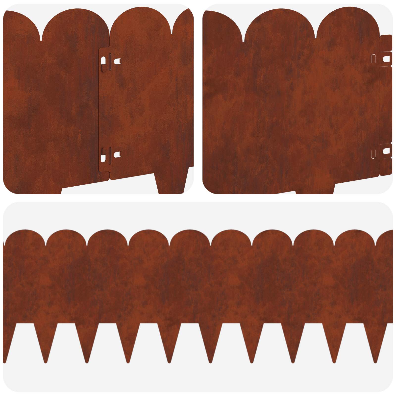 Gazonrand 20 st 103 x 25 cm Staal Roestig