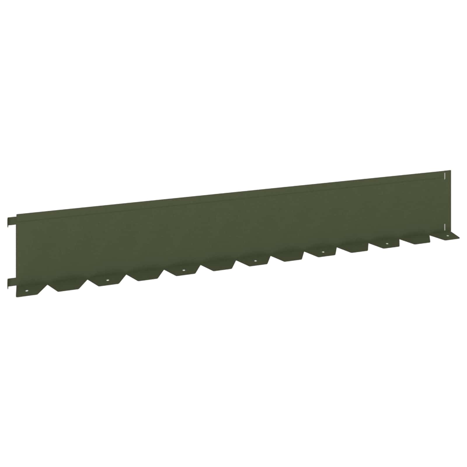 Gazonrand 10 st 102 x 15 x 4 cm Staal Olijfgroen