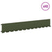 Gazonrand 10 st 102 x 15 x 4 cm Staal Olijfgroen