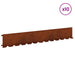Gazonrand 10 st 102 x 15 x 4 cm Staal Roestig