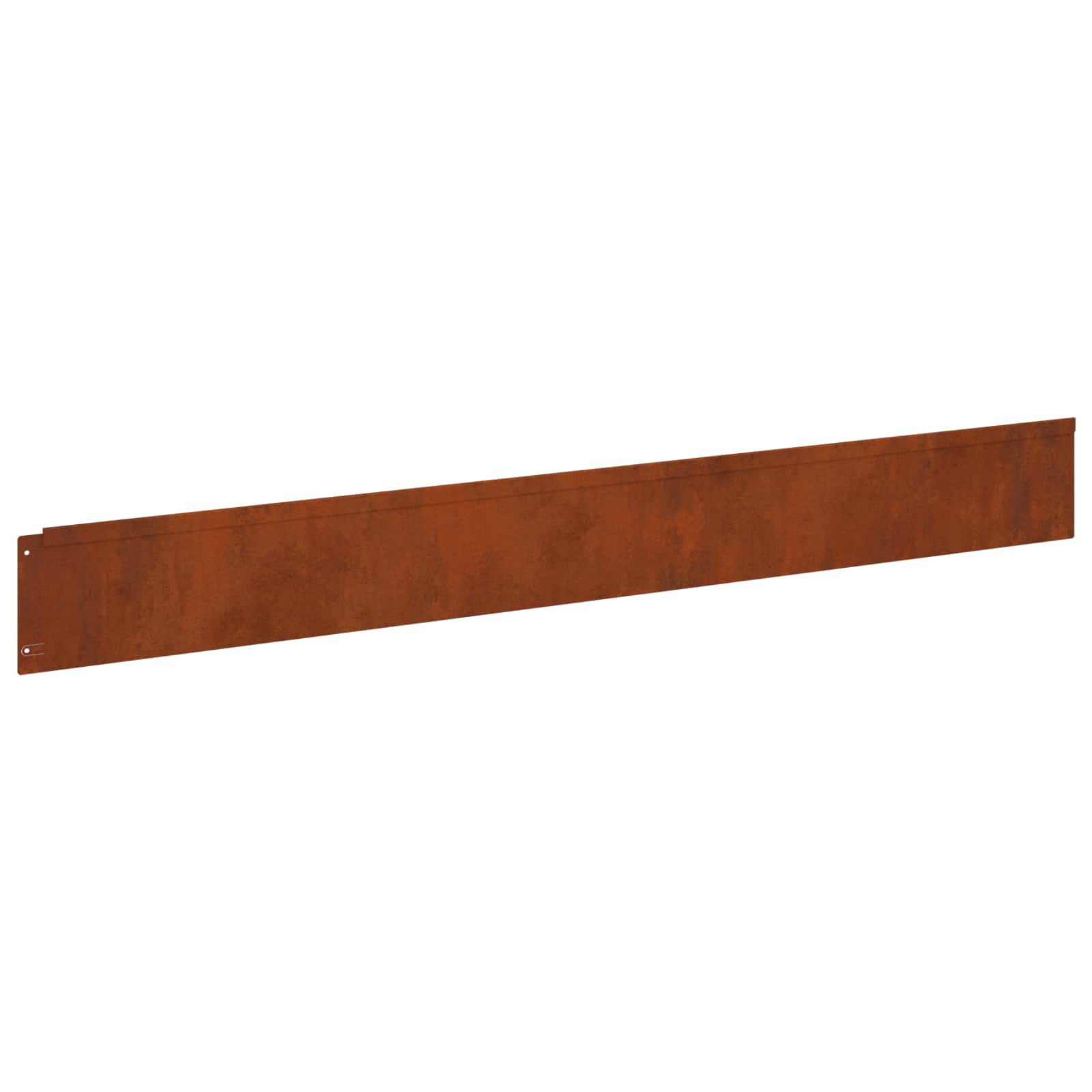 Gazonrand 10 st 100 x 12 cm Staal Roestig