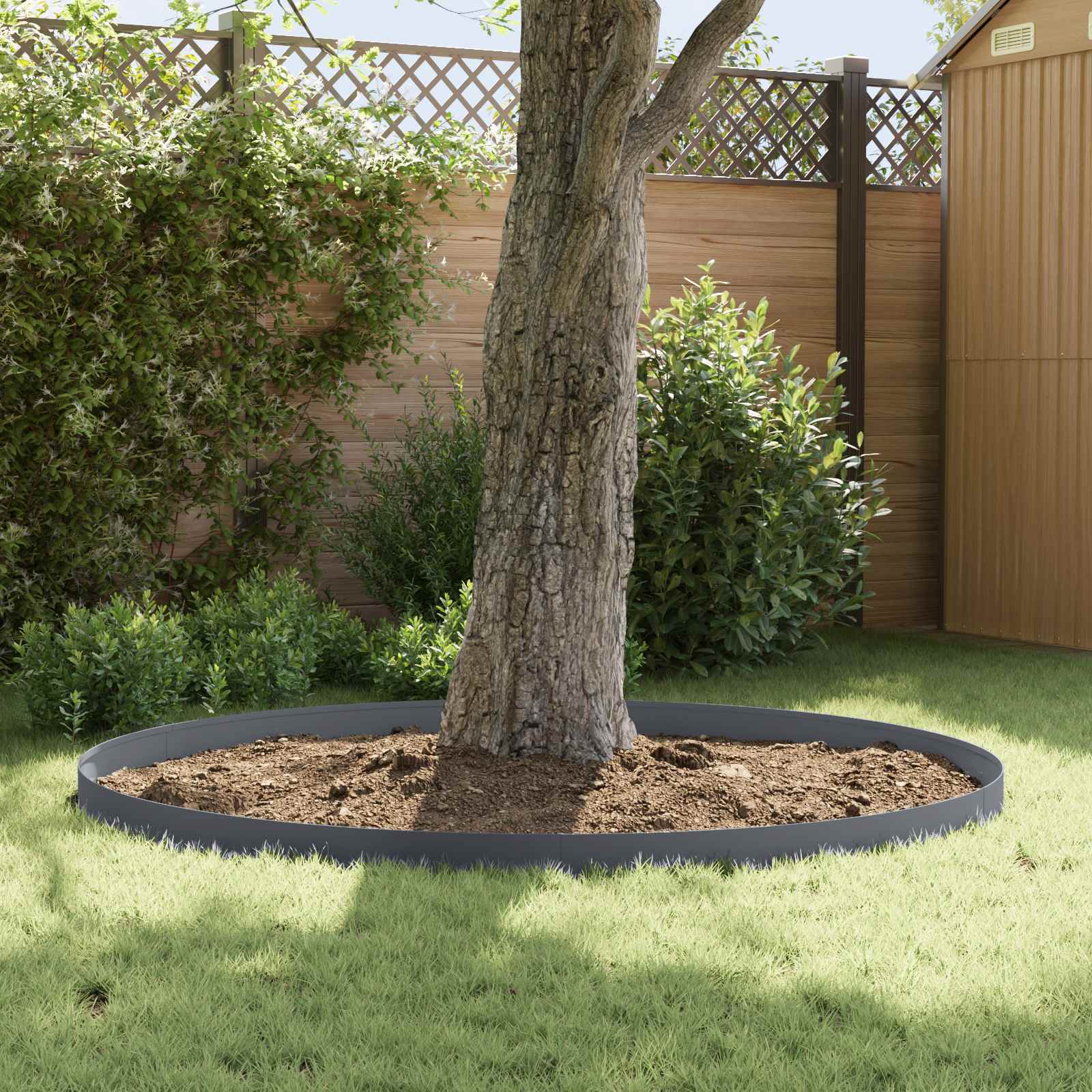 Gazonrand 30 st 100 x 15 cm Staal Antraciet