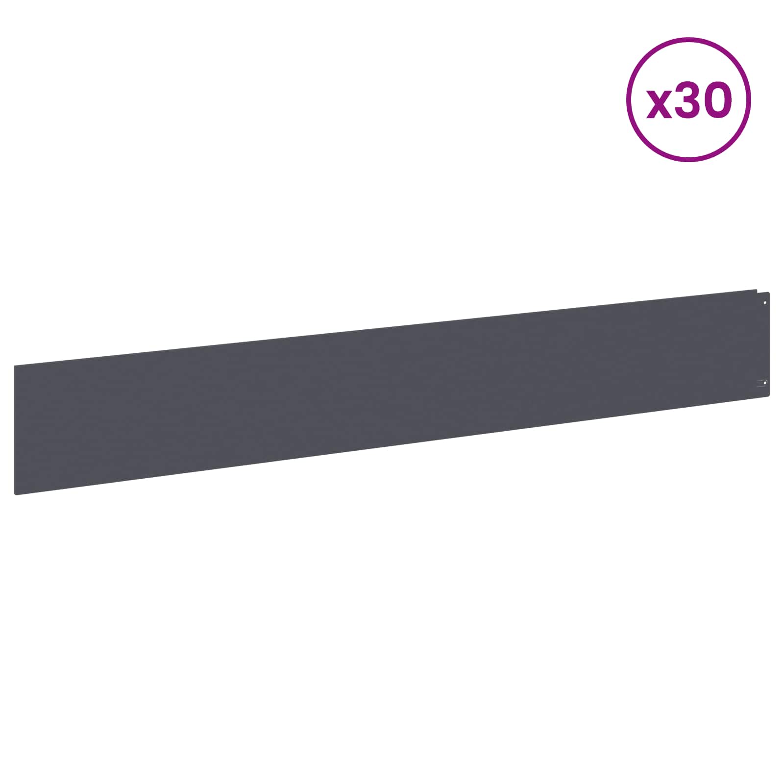 Gazonrand 30 st 100 x 15 cm Staal Antraciet