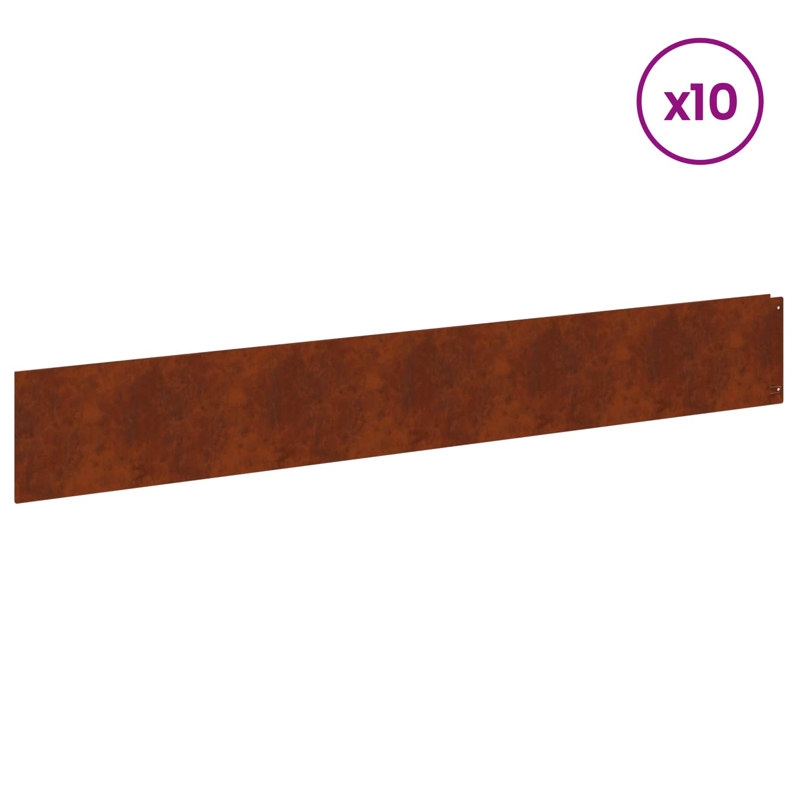 Gazonrand 10 st 100 x 15 cm Staal Roestig