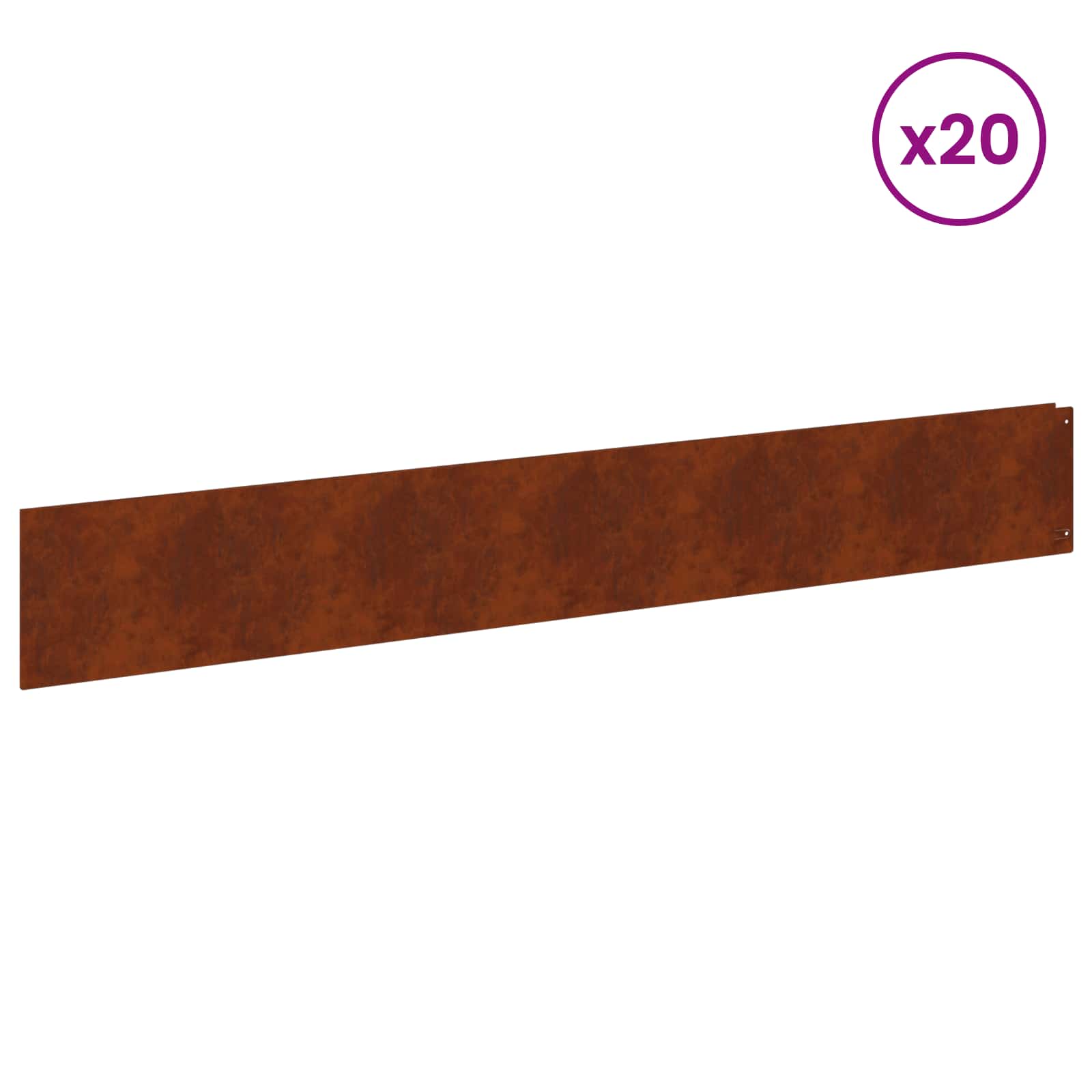 Gazonrand 20 st 100 x 15 cm Staal Roestig