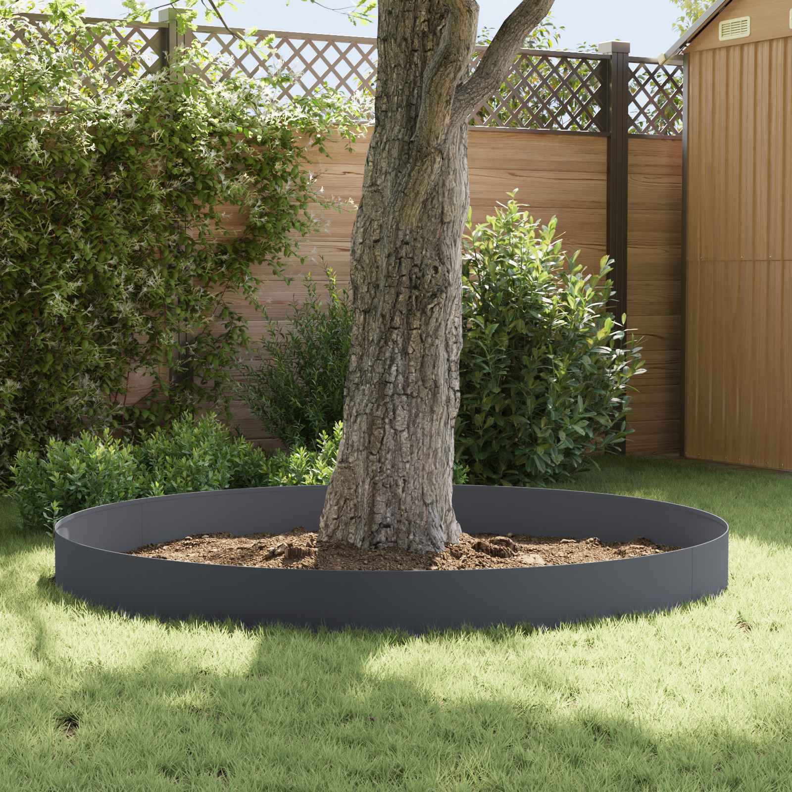 Gazonrand 10 st 100 x 18 cm Staal Antracietkleurig