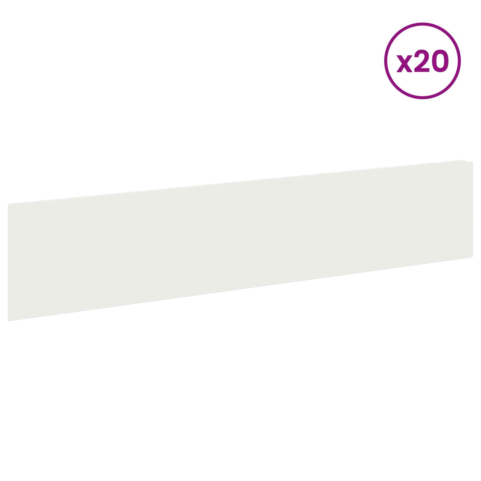 Gazonrand 20 st 100 x 22 cm Staal Wit
