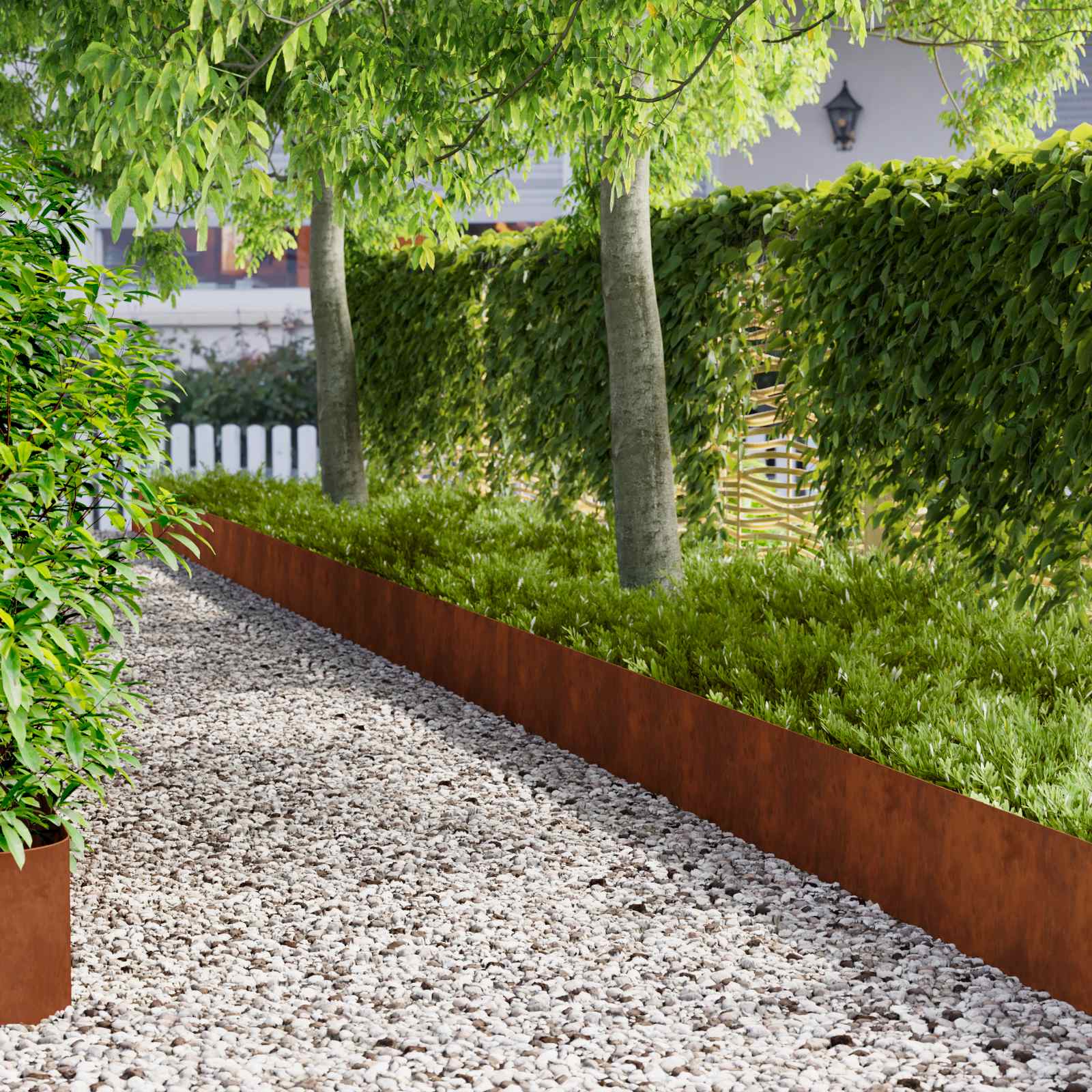 Gazonrand 20 st 100 x 22 cm Staal Roestig