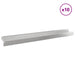 Gazonrand 10 st 100 x 10 x 8 cm Staal Zilverkleurig
