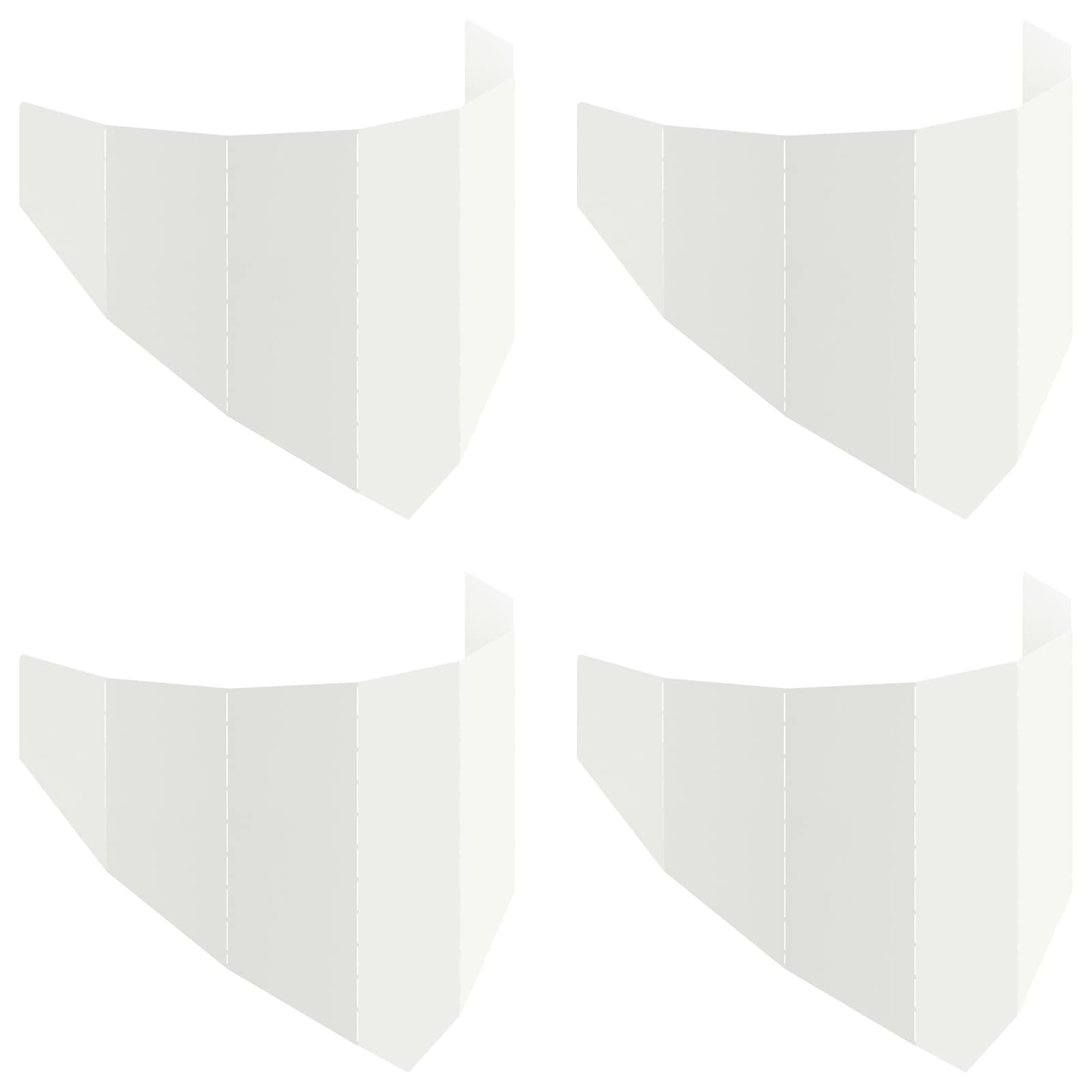 Gazonrand 4 st 100 x 45 cm Staal Wit
