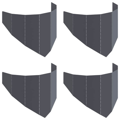 Gazonrand 4 st 100 x 45 cm Staal Antracietkleurig