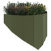Gazonrand 100 x 45 cm Staal Olijfgroen