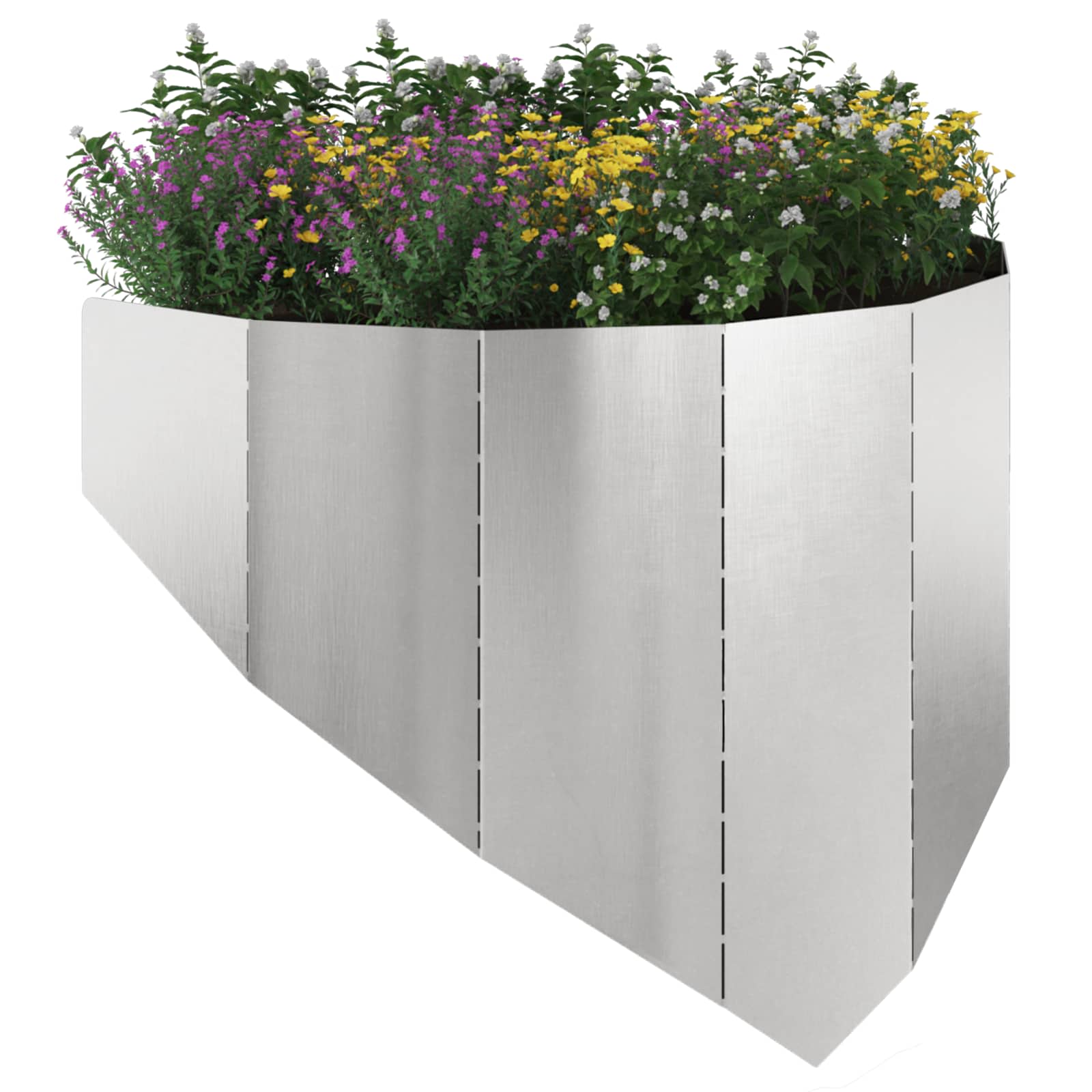 Gazonrand 100 x 45 cm Staal Zilverkleurig