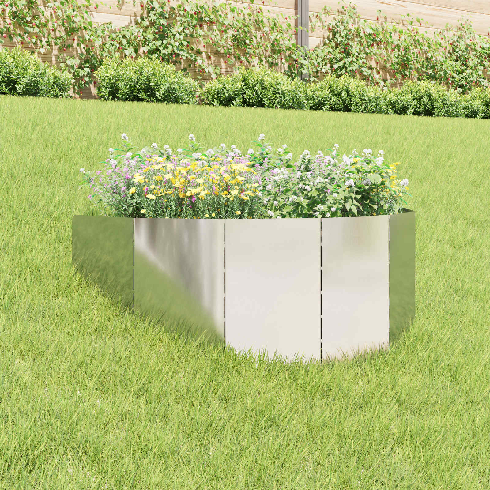 Gazonrand 100 x 45 cm Staal Zilverkleurig