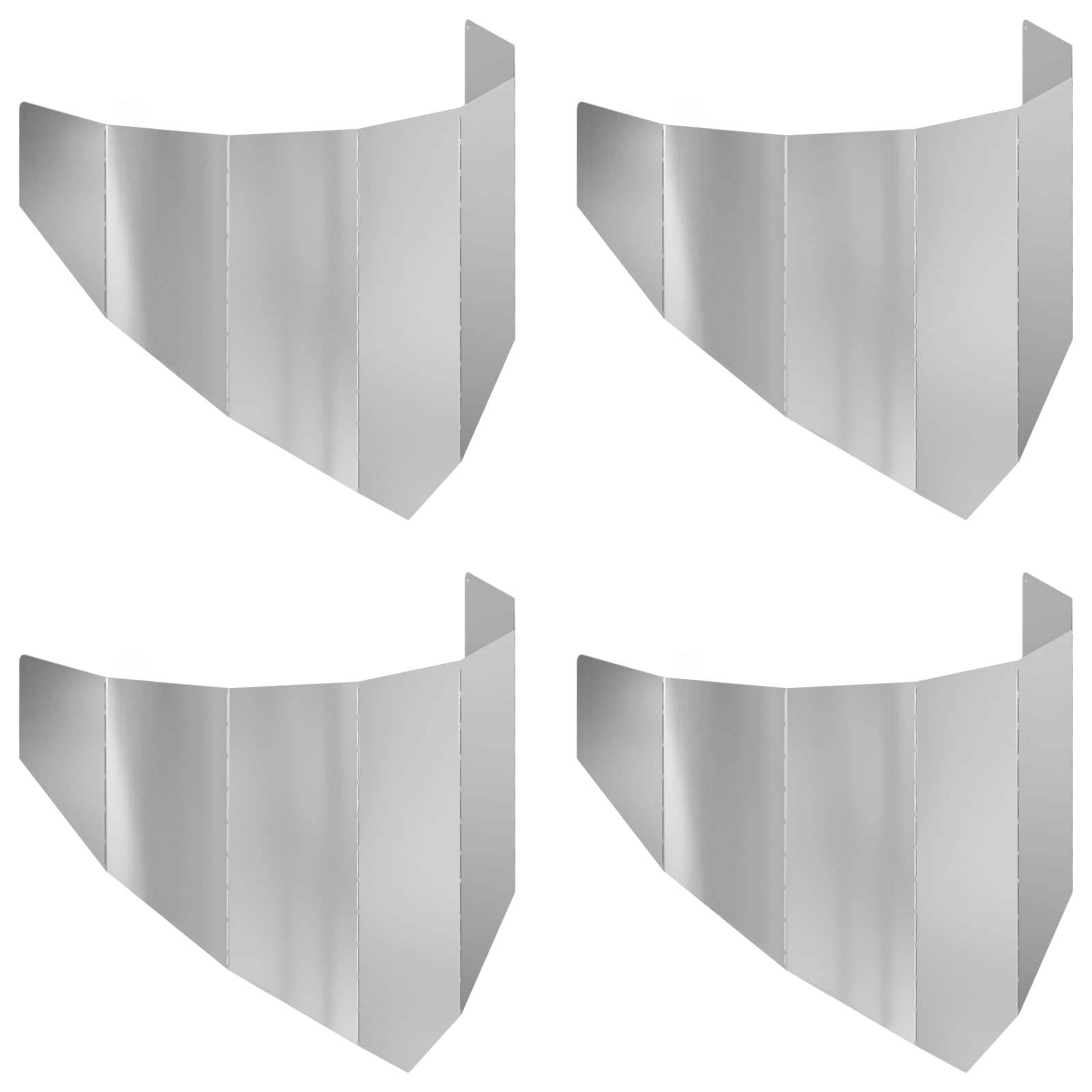 Gazonrand 4 st 100 x 45 cm Staal Zilverkleurig