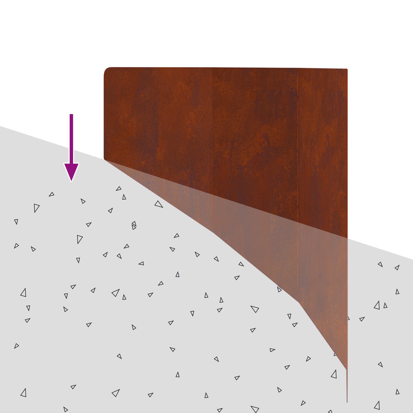 Gazonrand 4 st 100 x 45 cm Staal Roestig