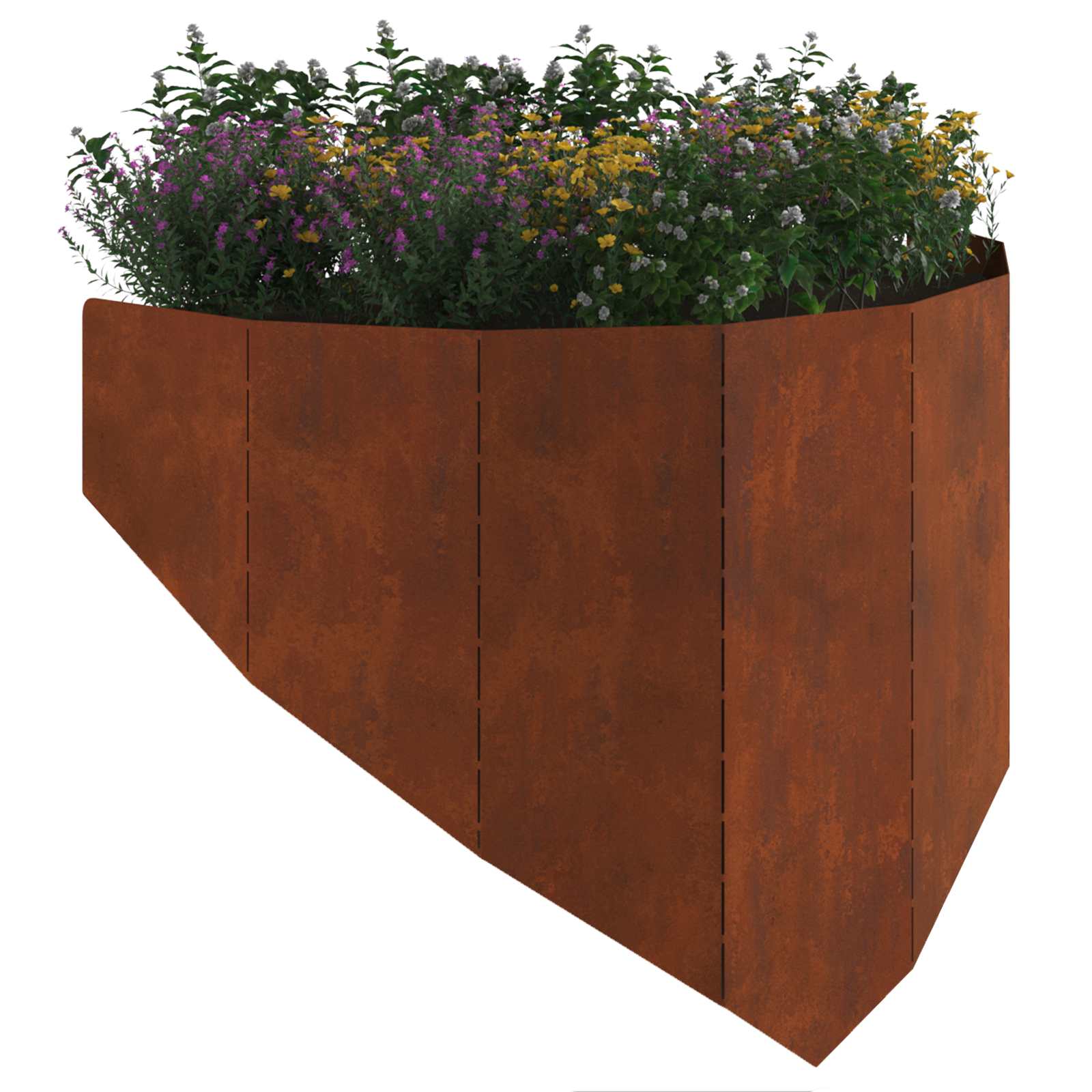 Gazonrand 4 st 100 x 45 cm Staal Roestig