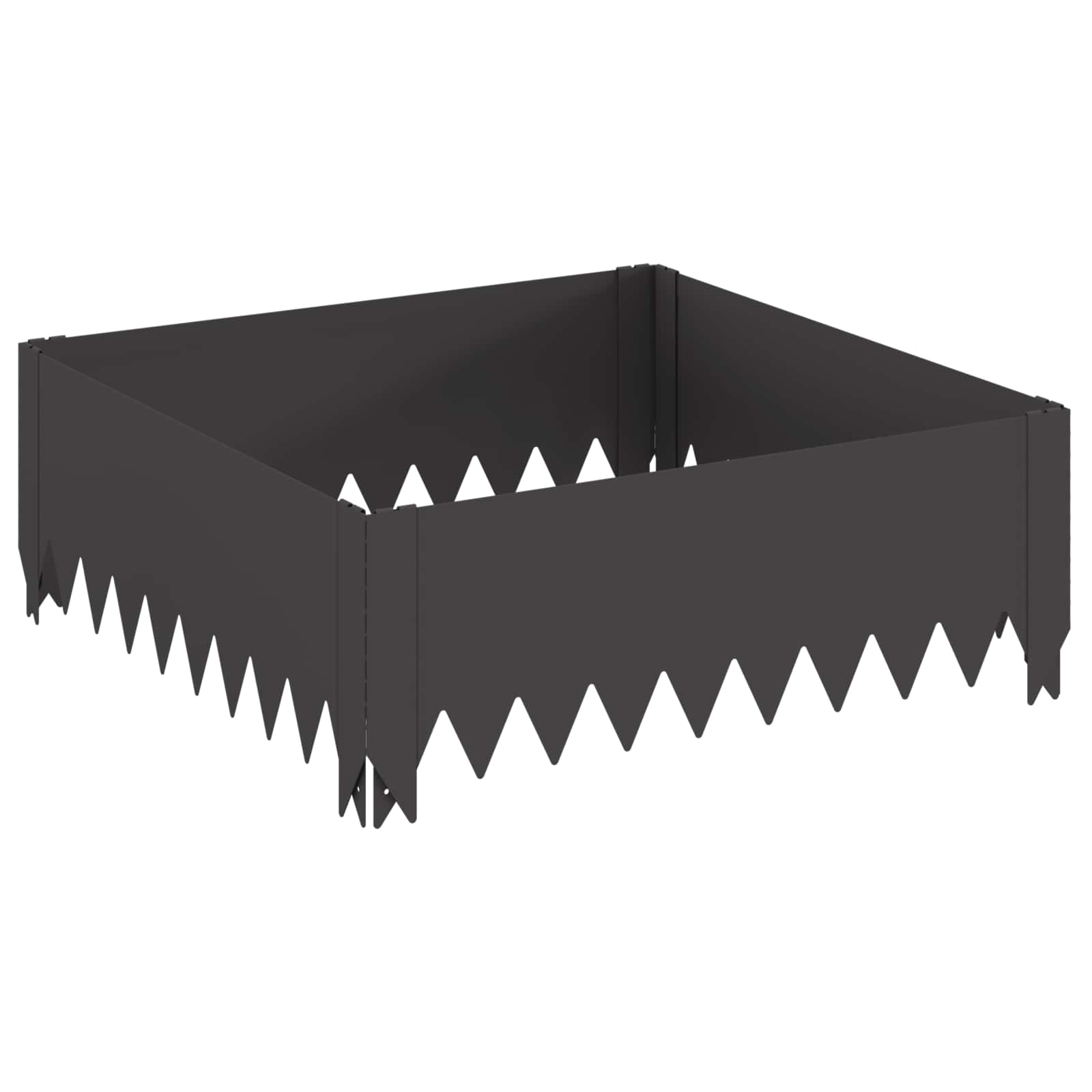 Gazonrand 4 st 60 x 60 x 20 cm Staal Zwart