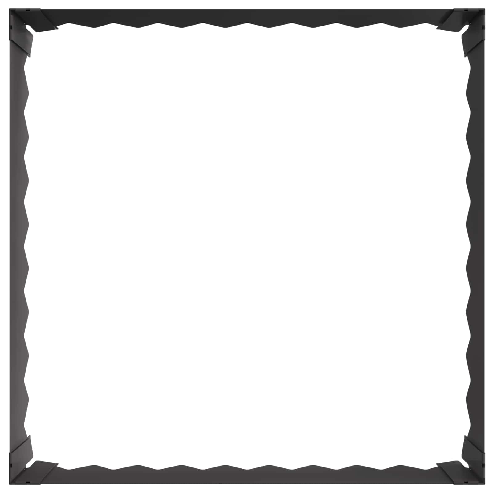 Gazonrand 4 st 60 x 60 x 20 cm Staal Zwart