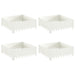 Gazonrand 4 st 60 x 60 x 20 cm Staal Wit