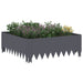 Gazonrand 4 st 60 x 60 x 20 cm Staal Antracietkleurig