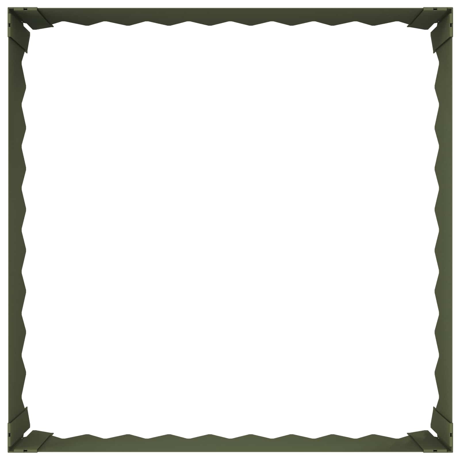 Gazonrand 60 x 60 x 20 cm Staal Olijfgroen