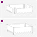 Gazonrand 4 st 60 x 60 x 20 cm Staal Zilverkleurig