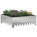 Gazonrand 4 st 60 x 60 x 20 cm Staal Zilverkleurig