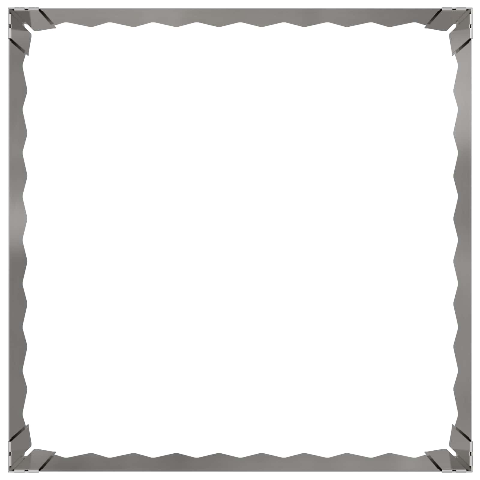 Gazonrand 4 st 60 x 60 x 20 cm Staal Zilverkleurig