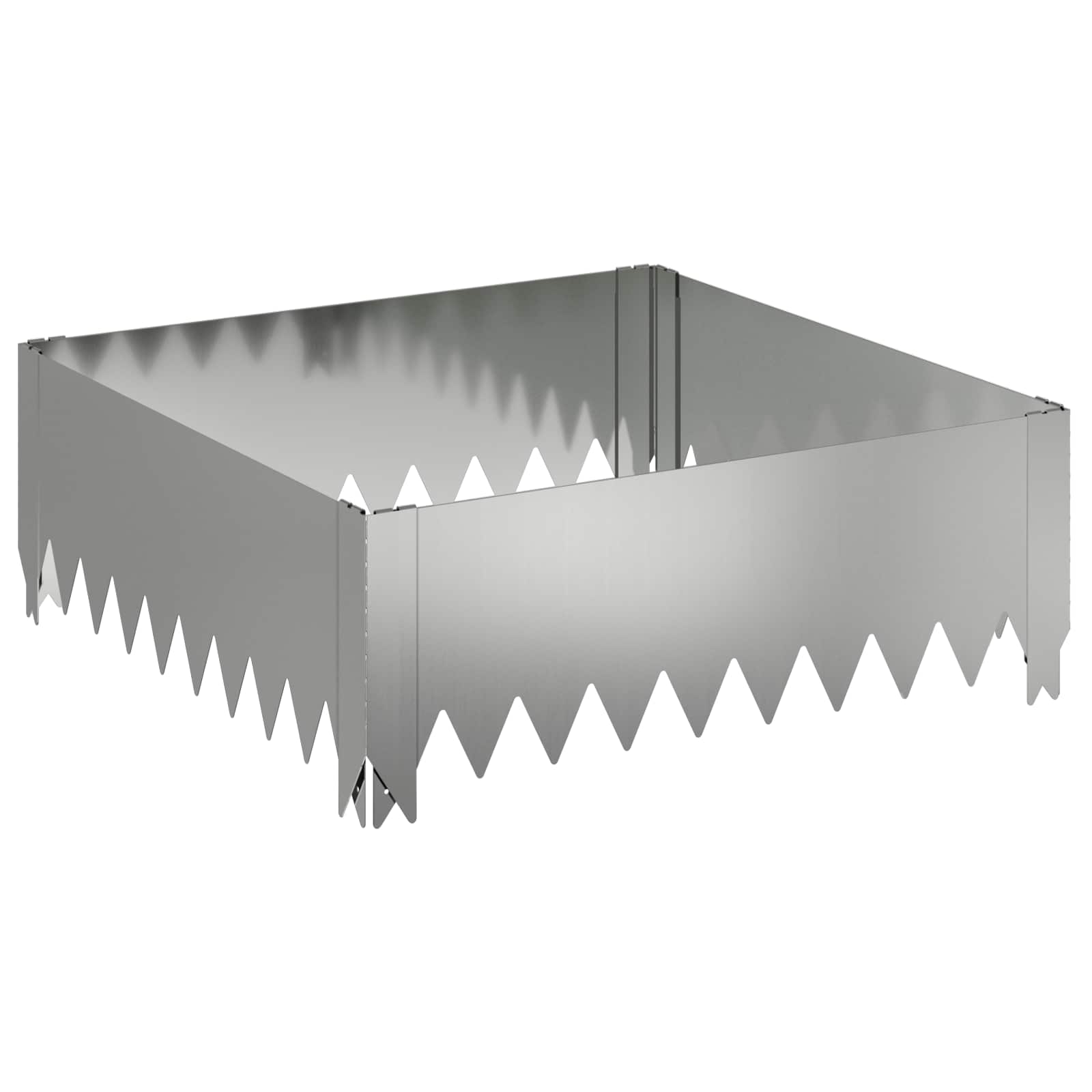 Gazonrand 60 x 60 x 20 cm Staal Zilverkleurig