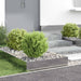 Gazonrand 4 st 60 x 60 x 20 cm Staal Zilverkleurig
