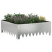 Gazonrand 4 st 60 x 60 x 20 cm Staal Zilverkleurig