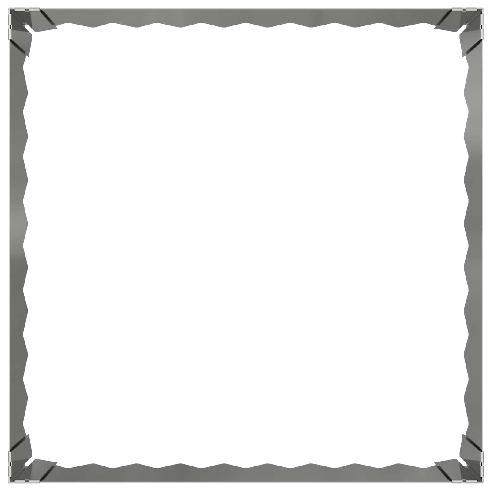 Gazonrand 4 st 60 x 60 x 20 cm Staal Zilverkleurig