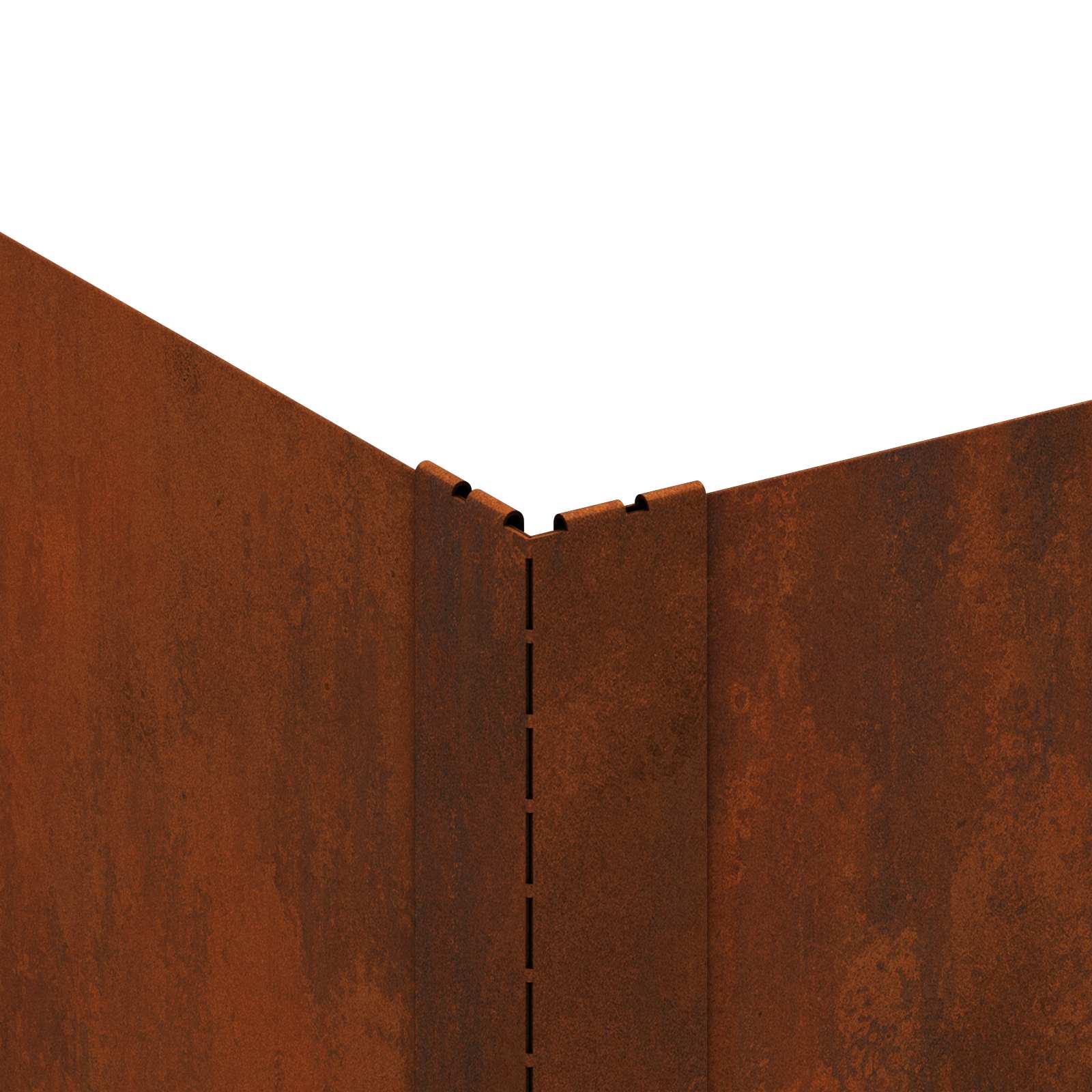 Gazonrand 4 st 60 x 60 x 20 cm Staal Roestig