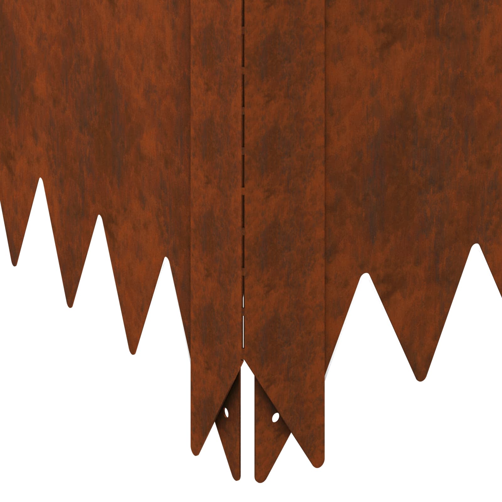 Gazonrand 4 st 60 x 60 x 20 cm Staal Roestig