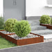 Gazonrand 4 st 60 x 60 x 20 cm Staal Roestig