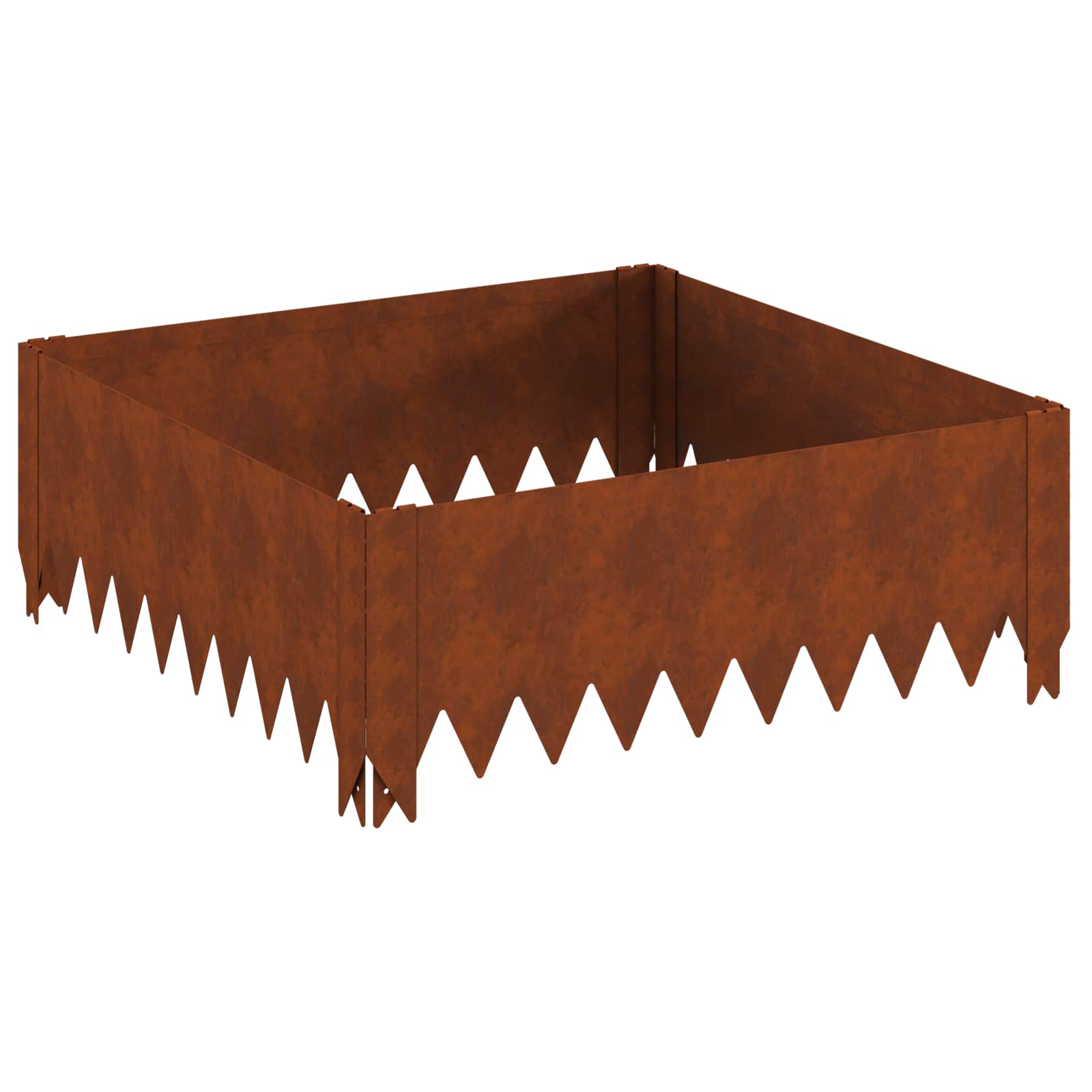 Gazonrand 4 st 60 x 60 x 20 cm Staal Roestig