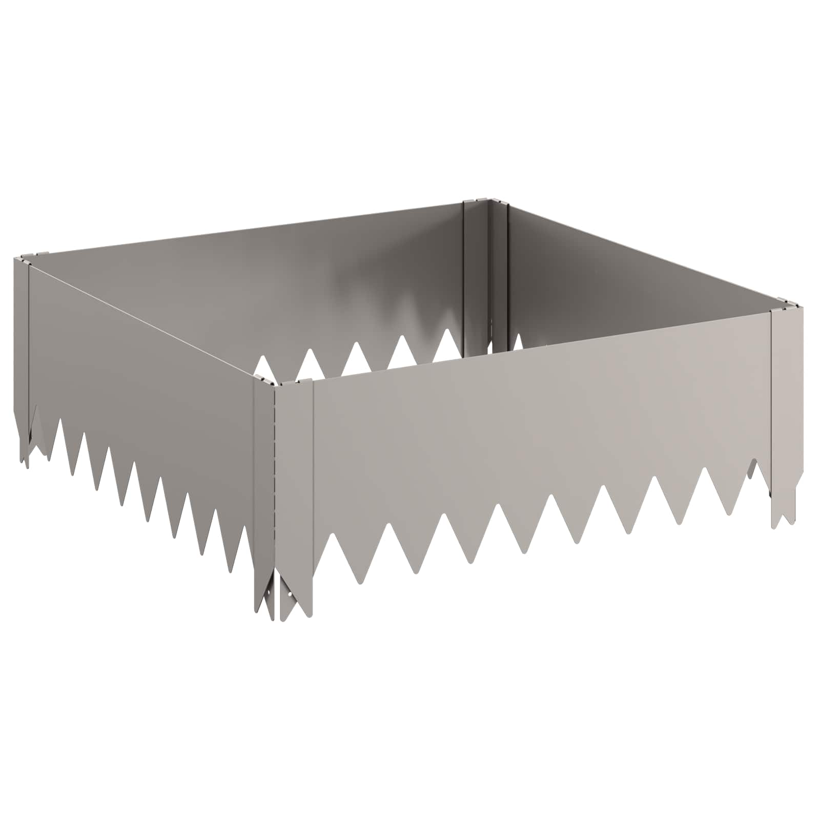 Gazonrand 4 st 60 x 60 x 20 cm Staal Roestig