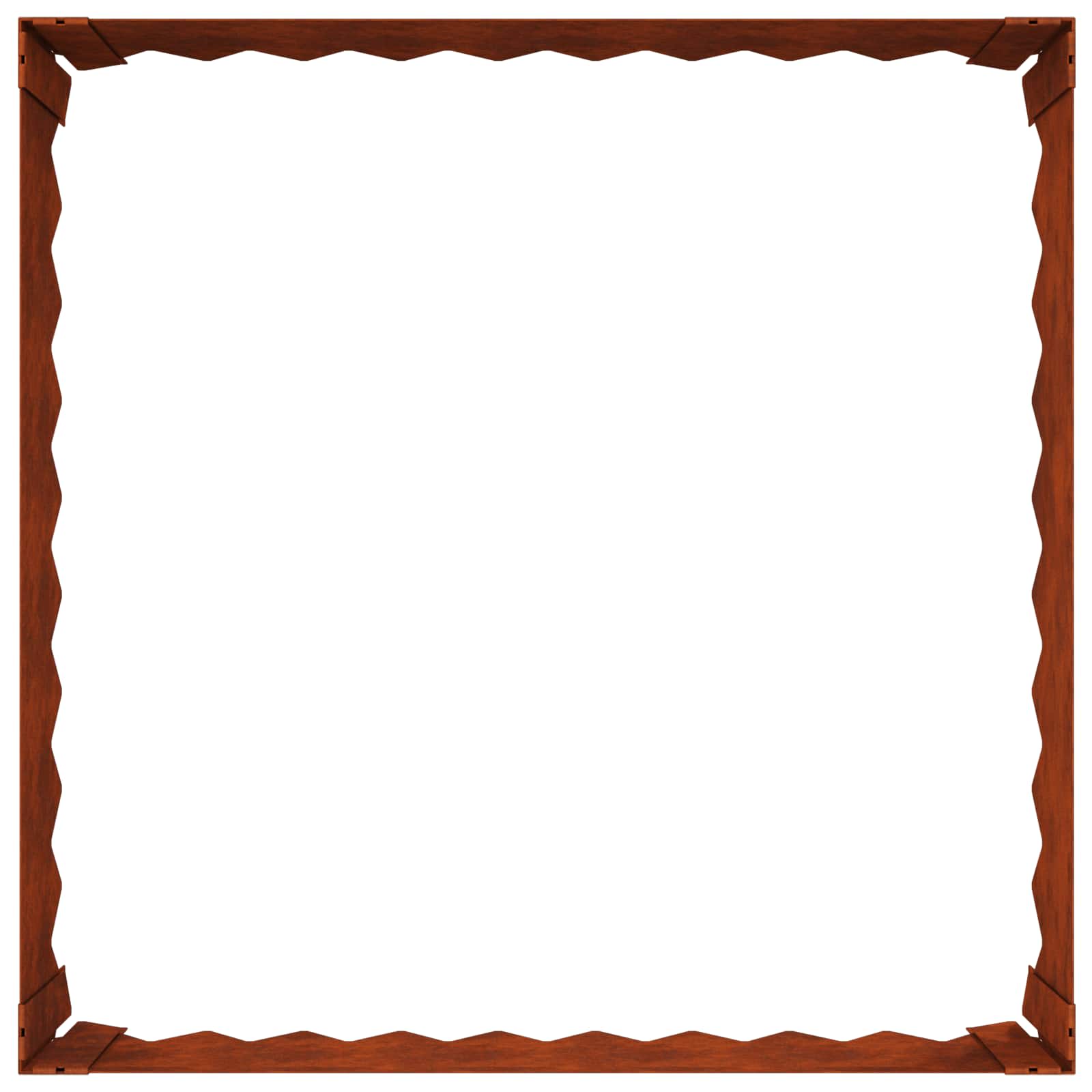 Gazonrand 4 st 60 x 60 x 20 cm Staal Roestig